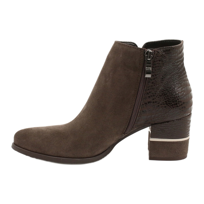Gamis Dámské stylové semišové boty 4005 hnědé hnědý 1