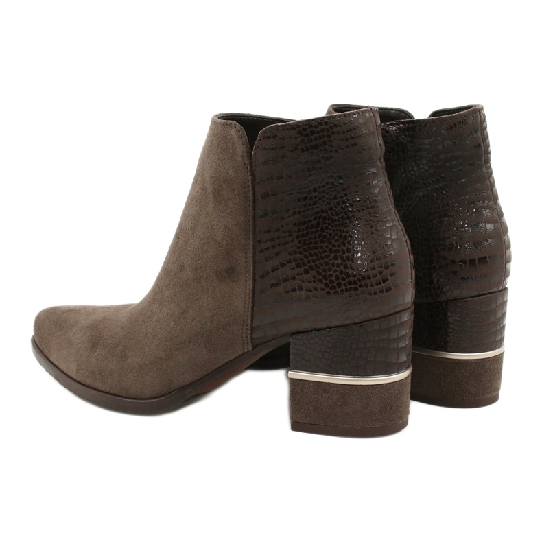 Gamis Dámské stylové semišové boty 4005 hnědé hnědý 3