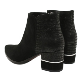 Stylové semišové boty Gamis 4005 černé černá 3