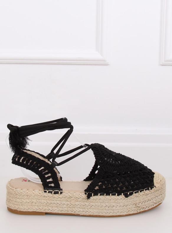 Černé prolamované espadrilky YQ233 Black II Quality černý 1
