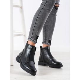 Sergio Leone Pohodlné kozačky s gumičkou černá 2