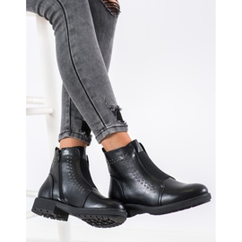 Sergio Leone Pohodlné kozačky s gumičkou černá 1