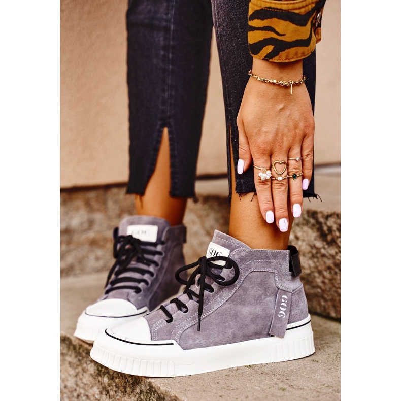 Dámské sportovní kožené boty GOE Grey GG2N3079 hnědý 1