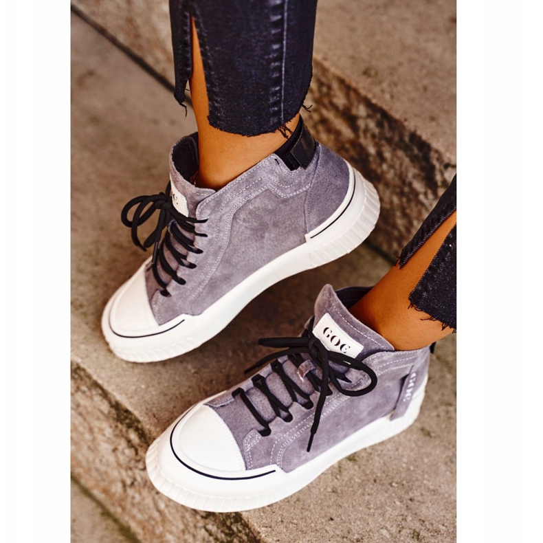 Dámské sportovní kožené boty GOE Grey GG2N3079 hnědý 2