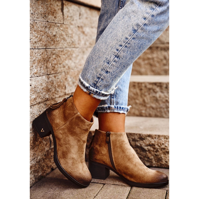 Vinceza Dámské boty na podpatku semiš béžová Volares béžový 1