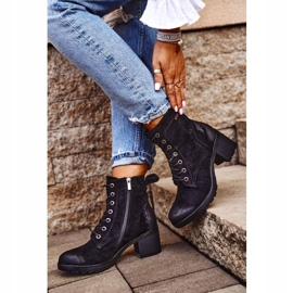 Vinceza Dámské černé teplé boty na podpatku Vertigo černá 1