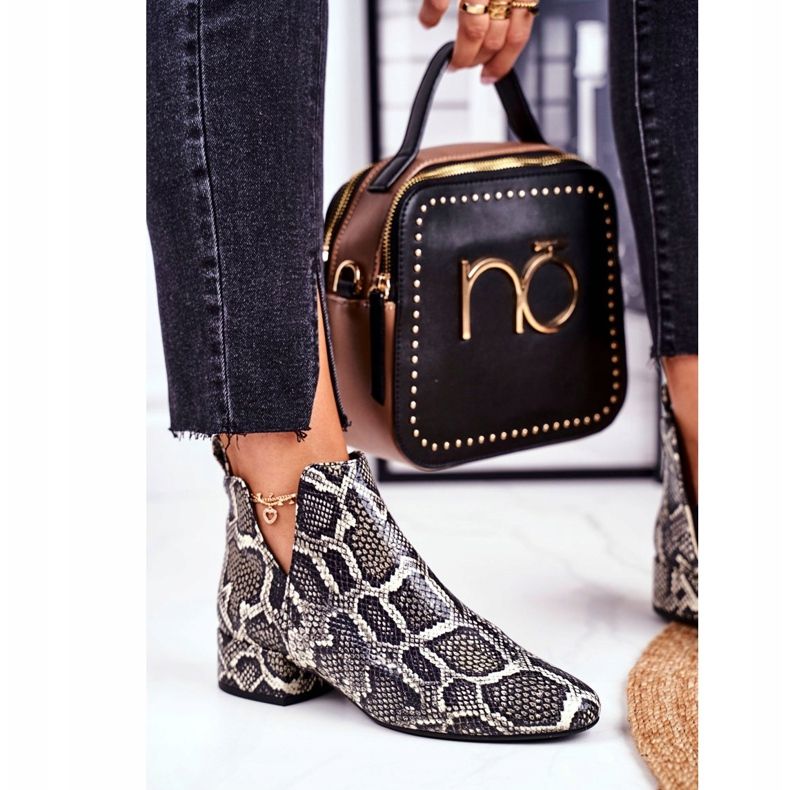 PV3 Dámské boty s výřezy, kožené Visconi 2625804 šedá 2