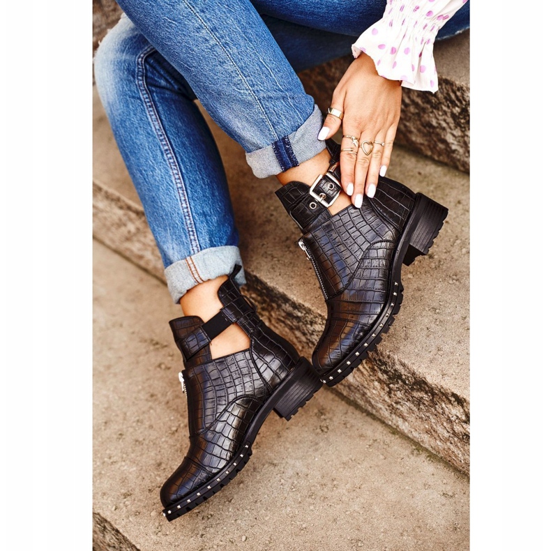 Černé dámské boty s výřezy Black Hampton černý 1