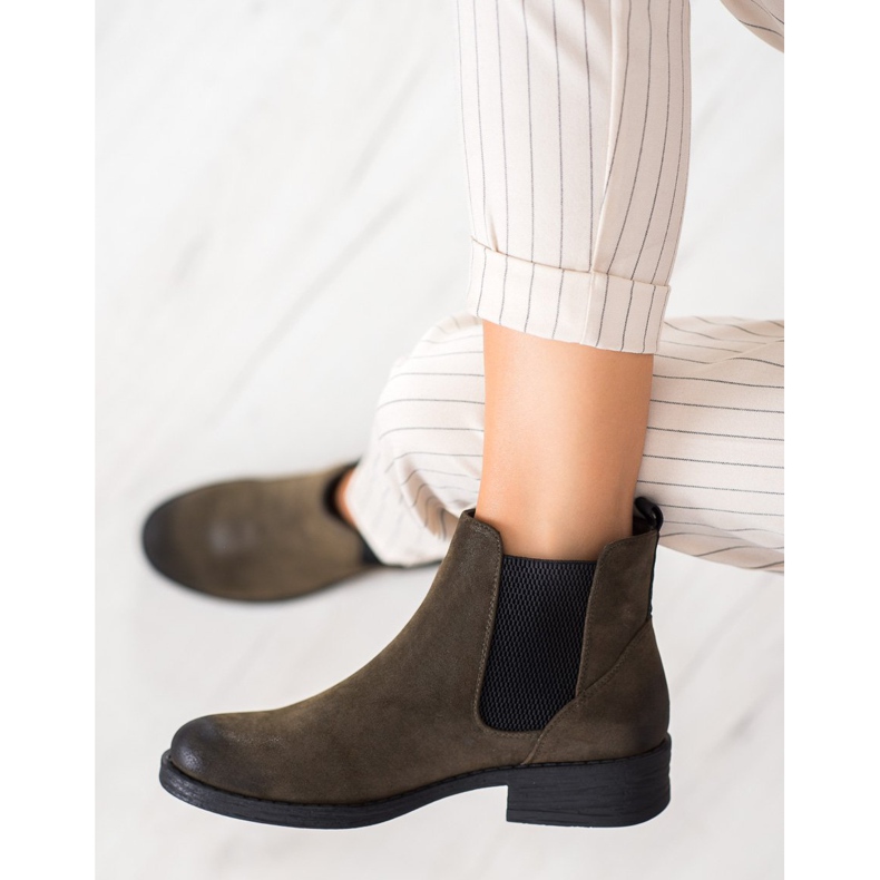 Sergio Leone Módní Chelsea boty zelená 2