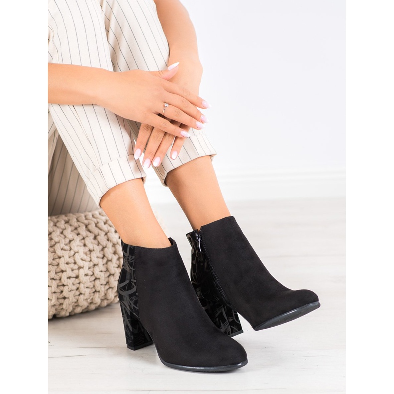 Sergio Leone Teplé kozačky se vzorem černá 1