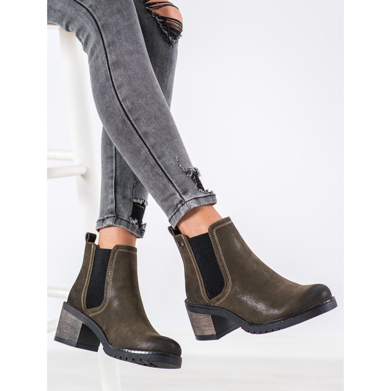 Sergio Leone Stylové boty Chelsea zelená 1