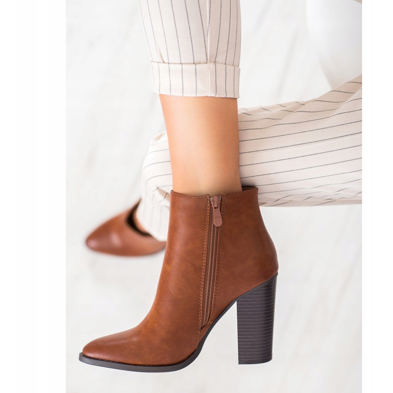 Seastar Klasické kozačky na sloupek hnědý 2