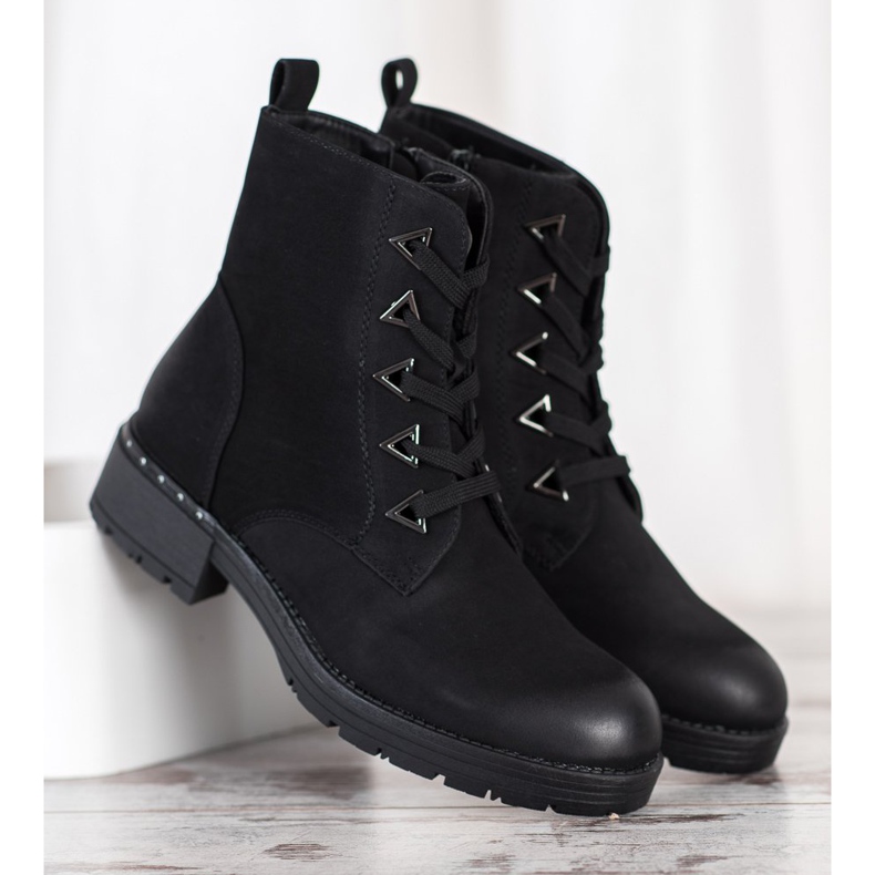 Sergio Leone Černé šněrovací boty černý 1