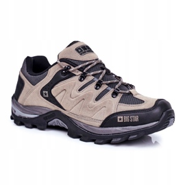 Pánské trekové boty Big Star Outdoor GG174281 béžový černý šedá 1