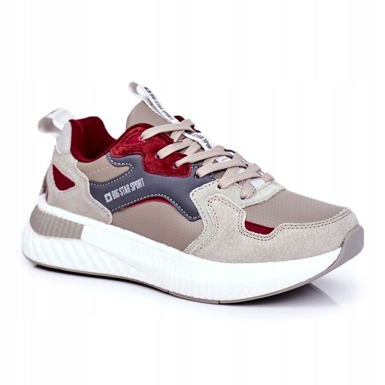 Pánské sportovní boty Big Star Grey-Claret GG174463 béžový červený šedá 1