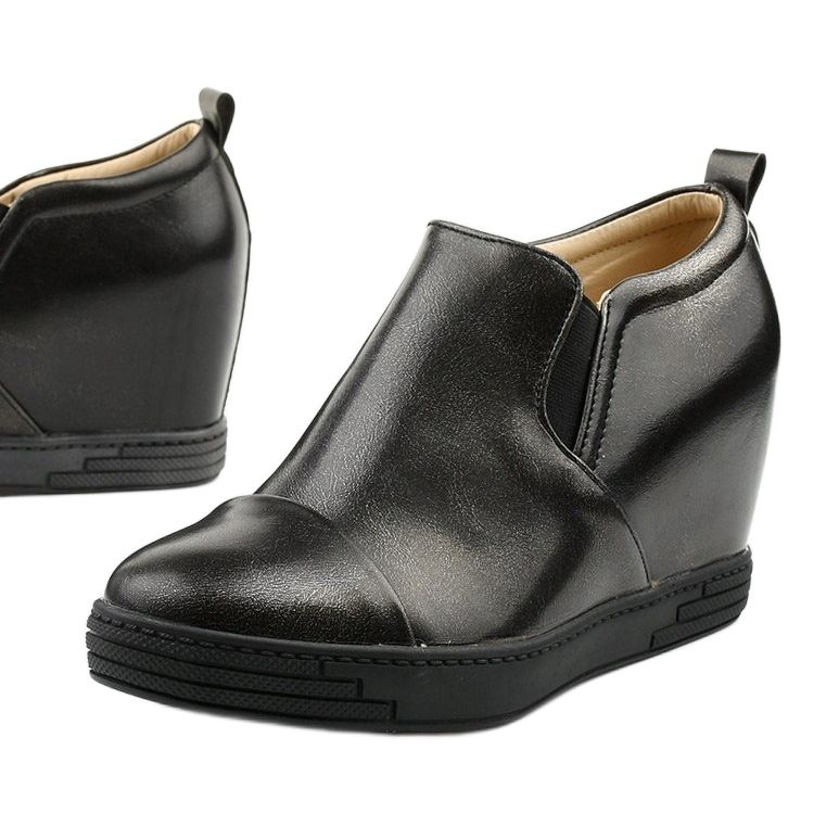 Černé klínové boty TL-12 černá 1