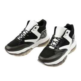 Černé nazouvací tenisky Barettos bílý černý 2