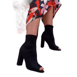 SEA Dámské boty na vysokém podpatku Lycra Otevřené prsty nejprve černé černá 1