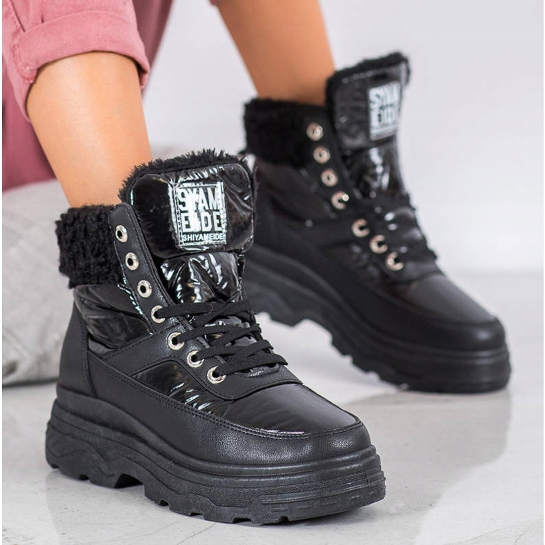 Bella Paris Tenisky S Ovčí Kůže černá 1