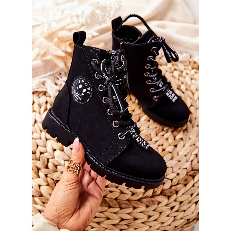 Vinceza Dětské boty Workers Black Mini Aspen černá 2