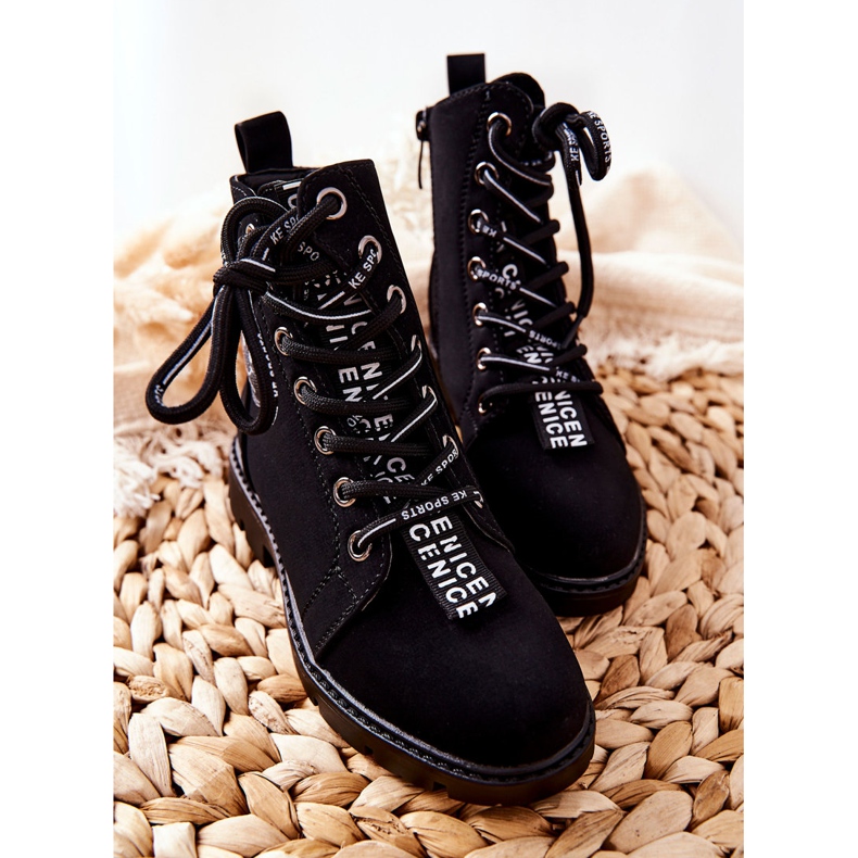 Vinceza Dětské boty Workers Black Mini Aspen černá 1