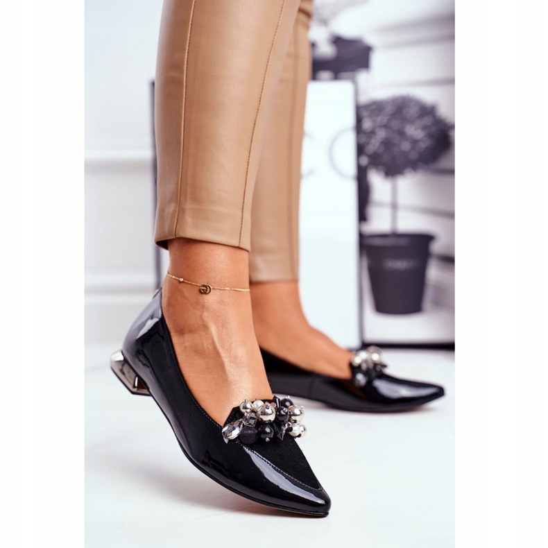 Dámské baleríny Laura Messi Leather Black 2157 černý 1