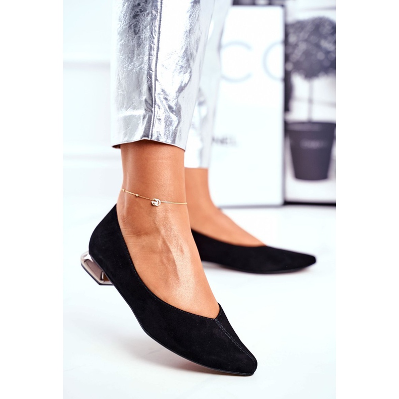 Dámské baleríny Laura Messi Leather Black 2149 černý 1