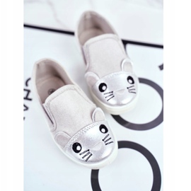 Sabana Dětské nazouvací tenisky s myší světle šedými bonbóny šedá 1