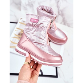 WEESTEP Dětské sněhule zateplené vlněnými růžovými bublinkami 1