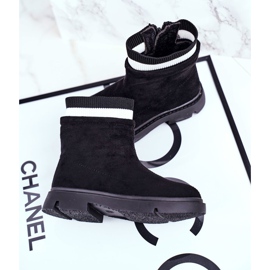 Apawwa Dětské černé teplé botičky Pinko černý 2