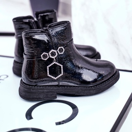 Apawwa Dětské kozačky lakované černou Fami ['černý'] černý 1