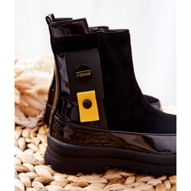 Apawwa Dětské černé semišové lakované boty My Lovely černá černá 1