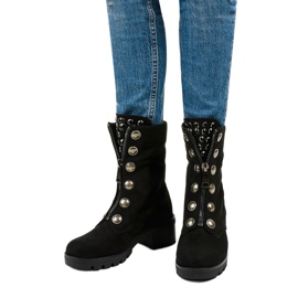 Černé semišové vysoké boty od Dalmens černá 1