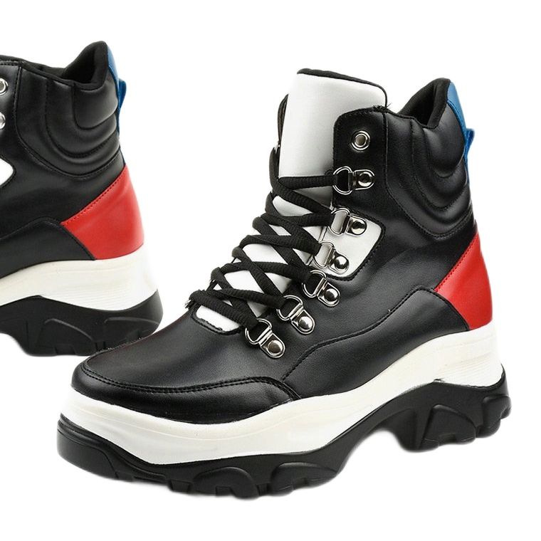 Černé tenisky barevné Neamelira bílý černá červené 1