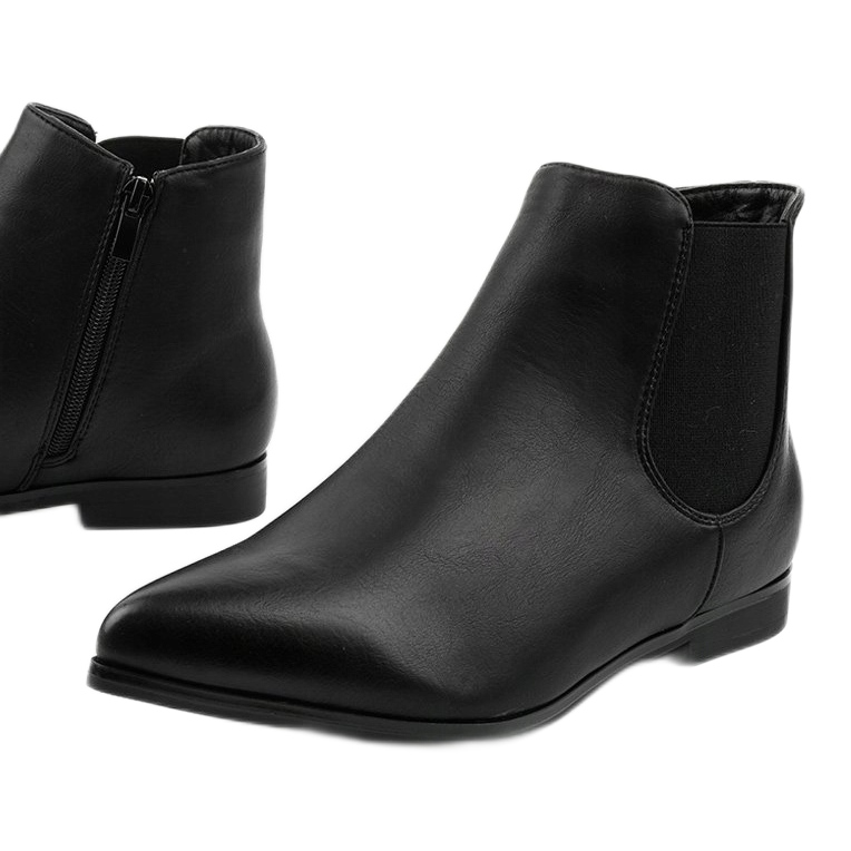 Černé ploché kozačky Jodhpur s elastickou Lagenarií černý 1