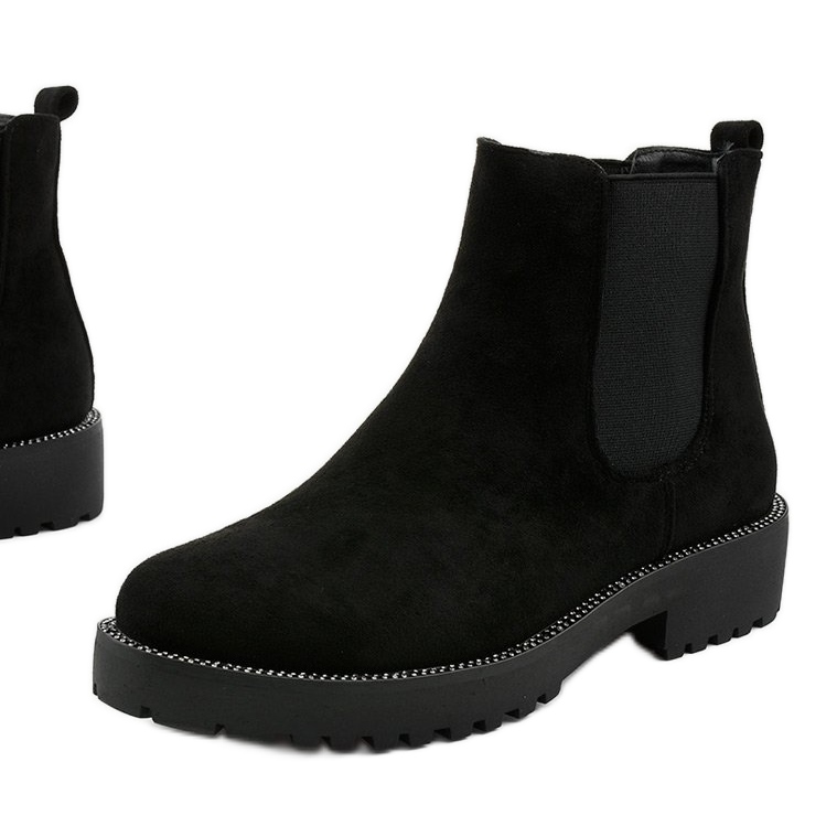 Černé semišové kozačky značky Nahneva černá 1 Černé semišové kozačky značky Nahneva černá 1