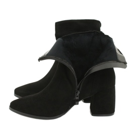 M.Daszyński Černé semišové boty MR2025-10 černý 4