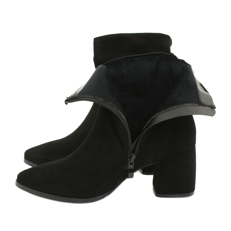 M.Daszyński Černé semišové boty MR2025-10 černá 4