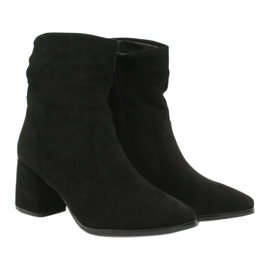 M.Daszyński Černé semišové boty MR2025-10 černá 3