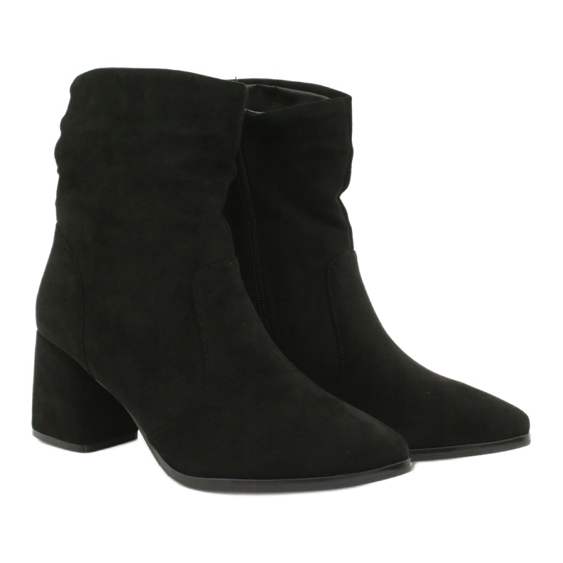 M.Daszyński Černé semišové boty MR2025-10 černý 3