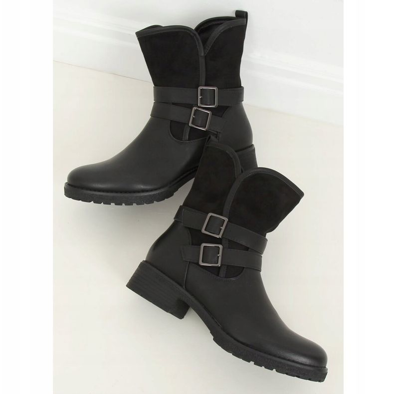 Černé dámské černé kozačky 8912 Black černý 1