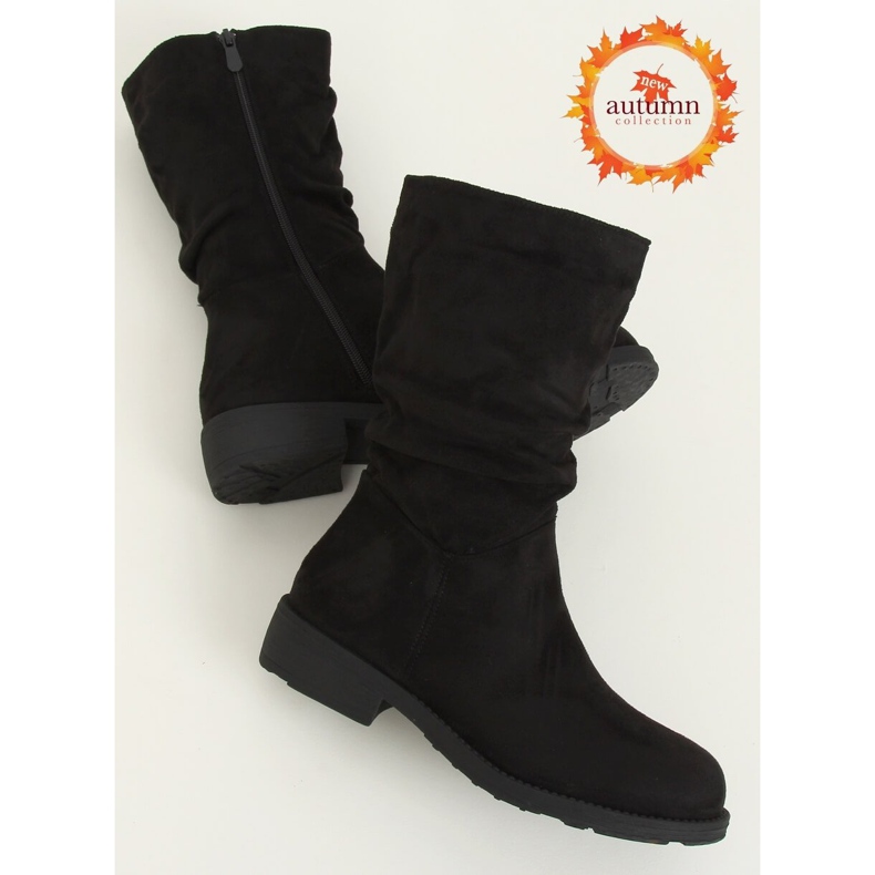 Černé dámské krátké kozačky CH1908 Black černý 1