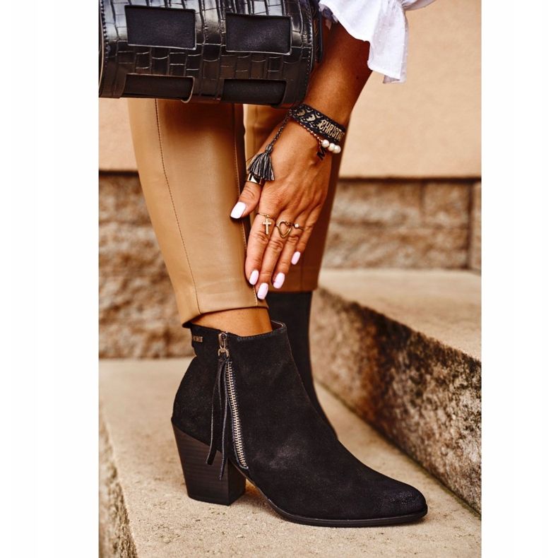 Dámské boty na vysokém podpatku Big Star Black GG274362 černá 2