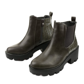 Šedé ploché boty z ekokůže Založeno šedá 2 Šedé ploché boty z ekokůže Založeno šedá 2