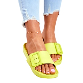 Dámské pantofle Big Star se zelenou sponou FF274A390 zelená 1