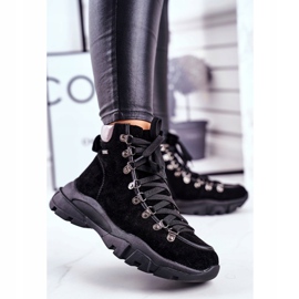 Dámská treková obuv Trappers Leather Suede Big Star GG274893 černý 1