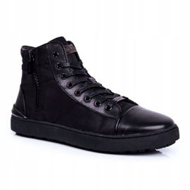 Pánské kožené tenisky GOE Black GG1N3019 černý 1