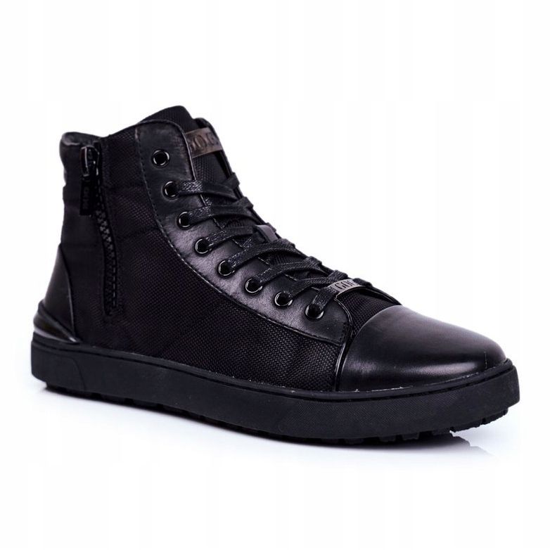 Pánské kožené tenisky GOE Black GG1N3019 černý 1