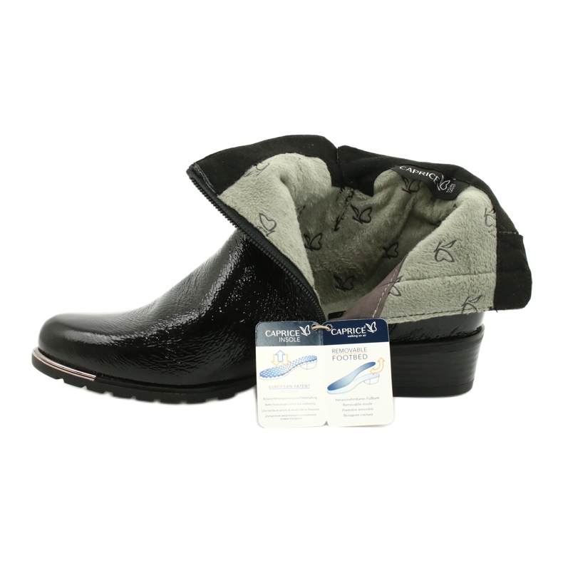 Dámské kozačky Caprice lakované 25309-25 černý 7