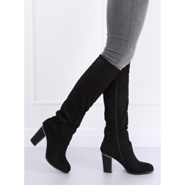 Černé vysoké podpatky 1103-GG Černá černý 1